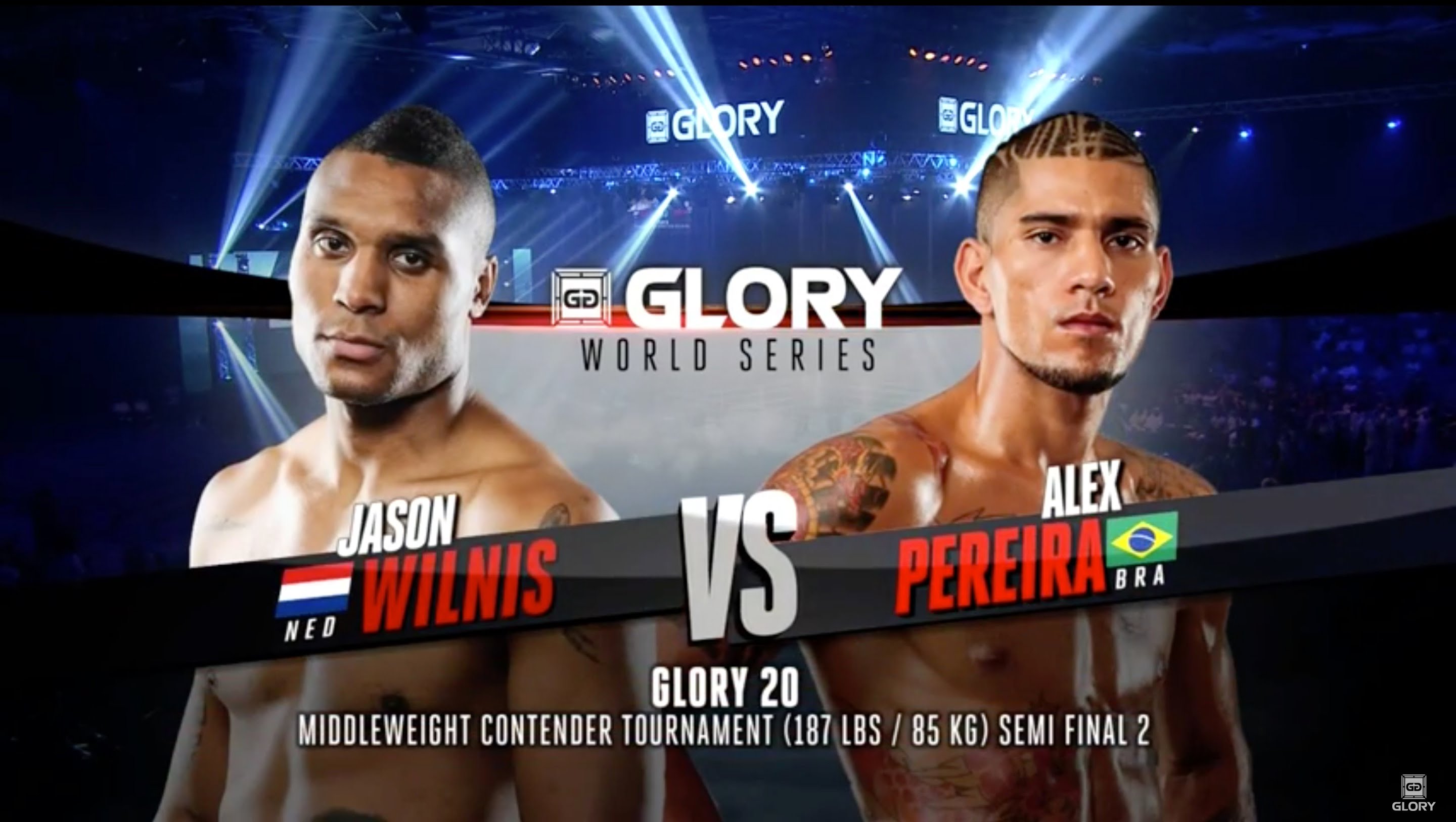 Jason Wilnis vs Alex Pereira 2 full fight Video Glory 20 result