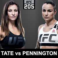 tate-vs-pennington-full-fight-video-ufc-205-poster