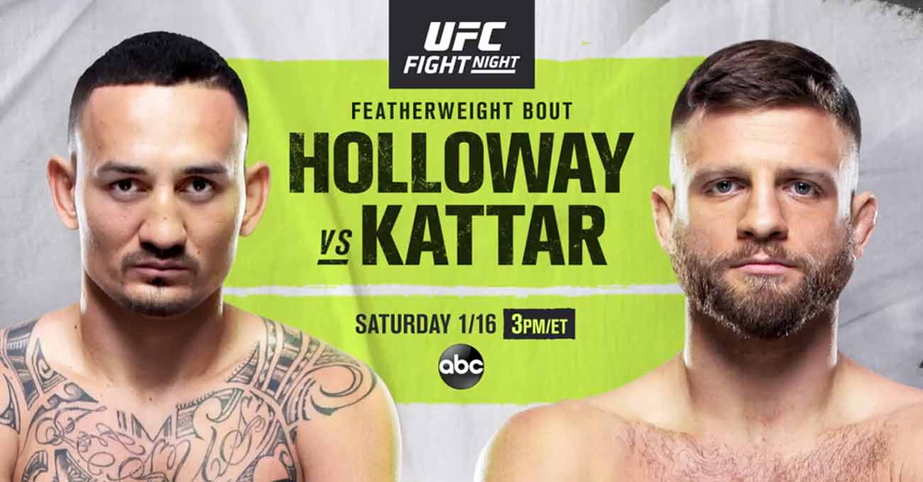 Max Holloway vs Calvin Kattar full fight video UFC on ABC 1 poster