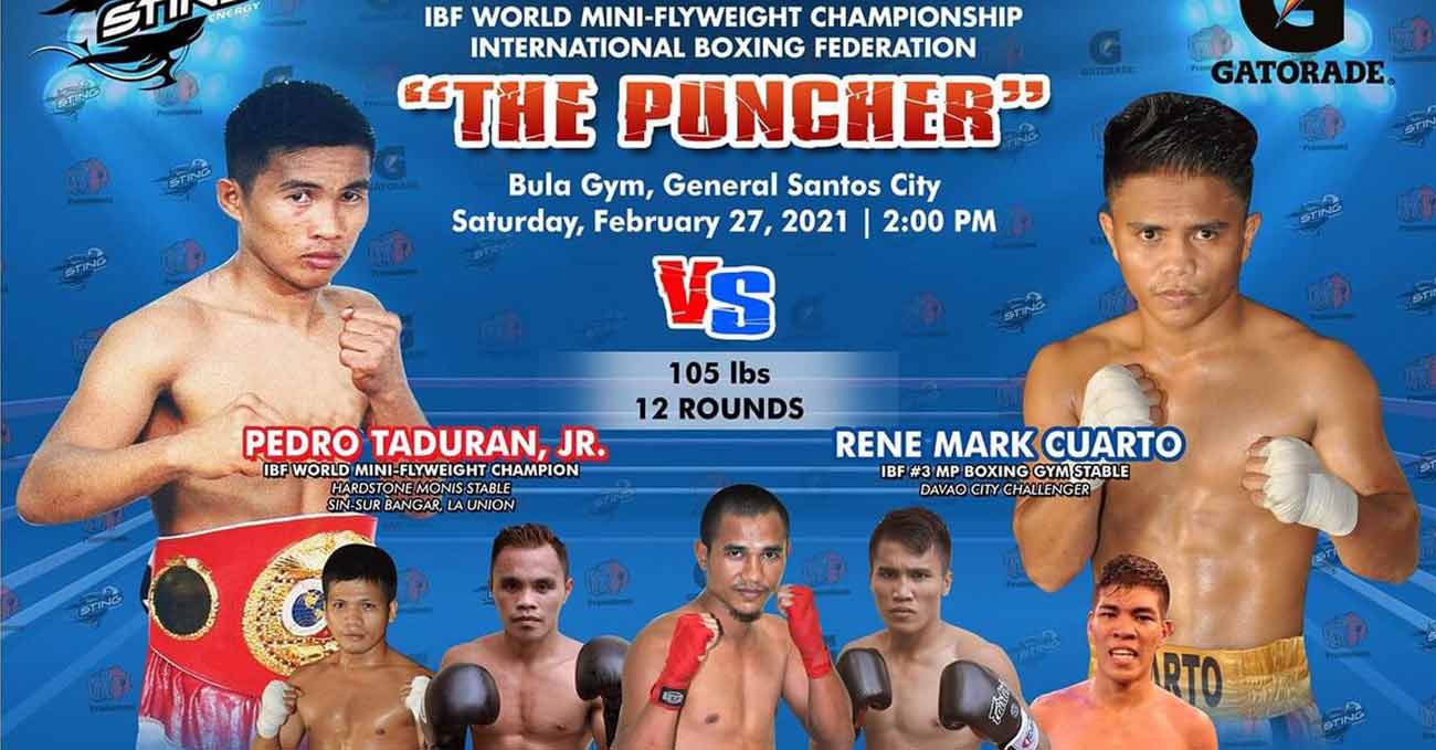 Pedro Taduran vs Rene Mark Cuarto full fight video poster 2021-02-27