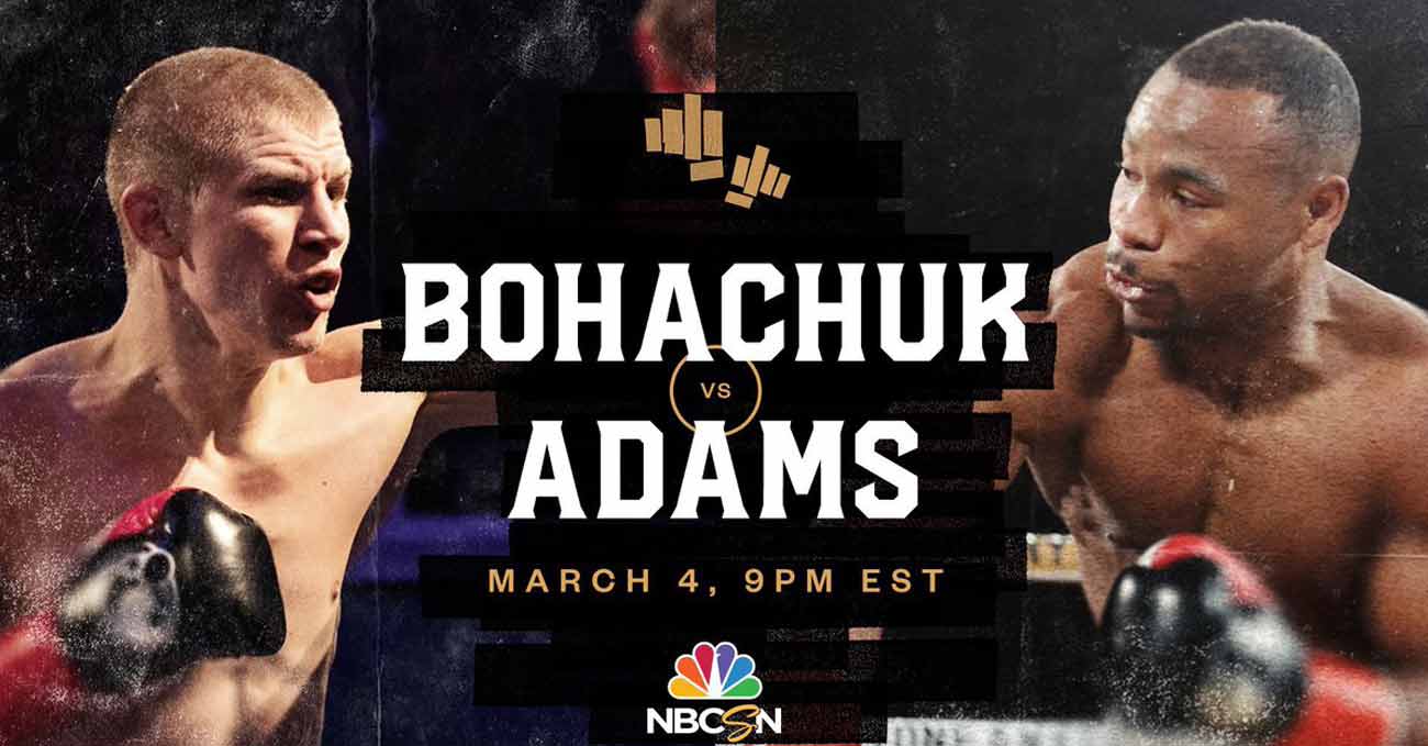 Serhii Bohachuk vs Brandon Adams full fight video poster 2021-03-04