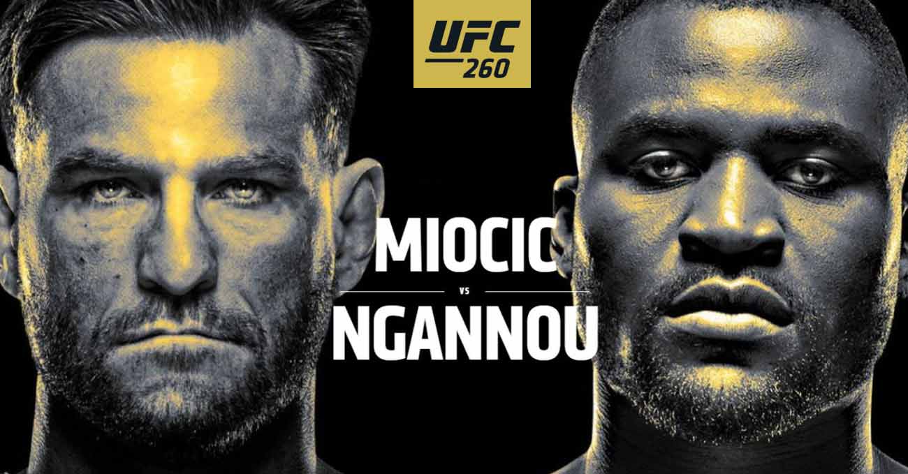 Stipe Miocic vs Francis Ngannou 2 full fight video UFC 260 poster