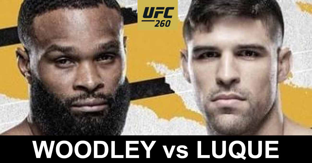 Tyron Woodley vs Vicente Luque full fight video UFC 260 poster