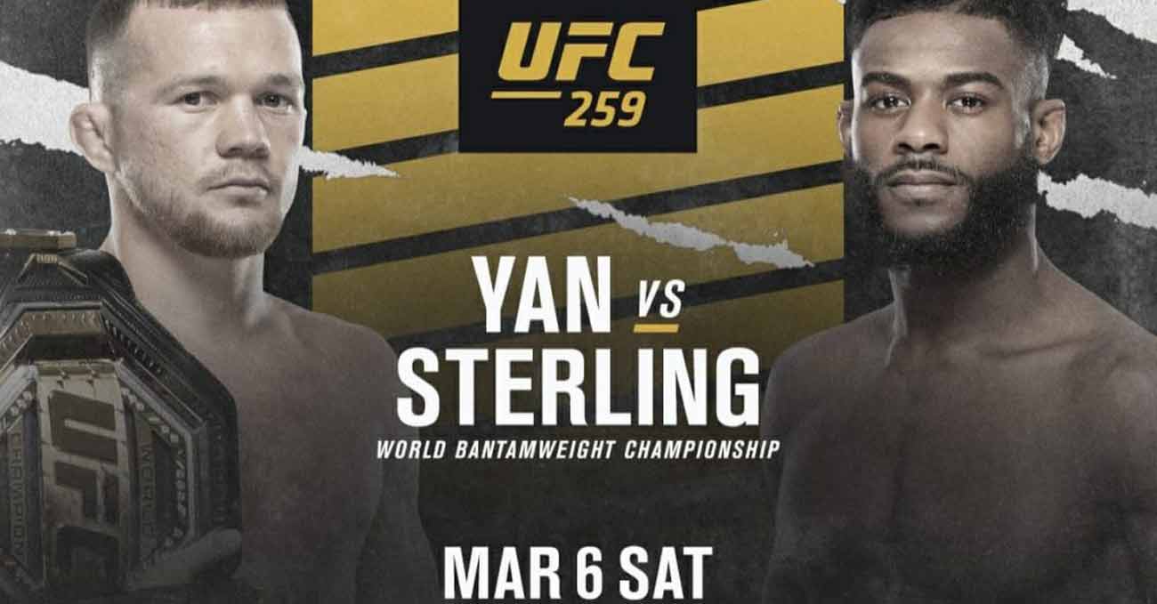 Petr Yan vs Aljamain Sterling full fight video UFC 259 poster