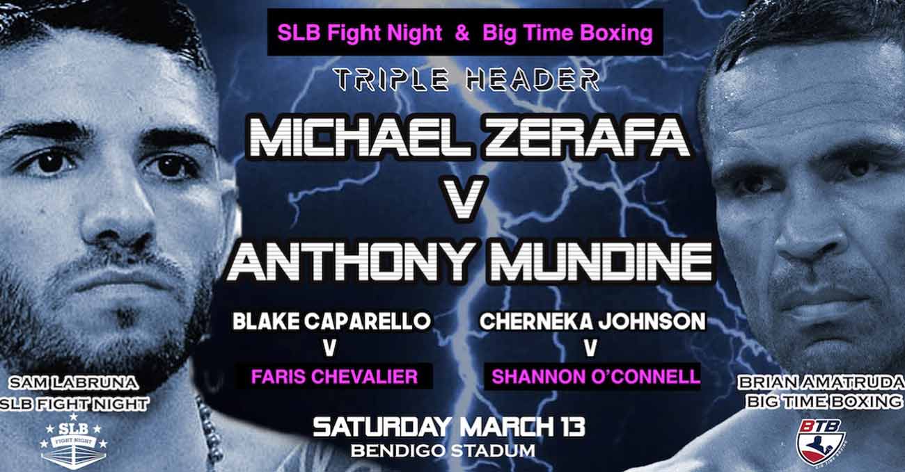 Michael Zerafa vs Anthony Mundine full fight video poster 2021-03-13