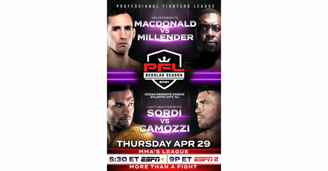 Rory MacDonald vs Curtis Millender full fight video PFL 2 2021 poster