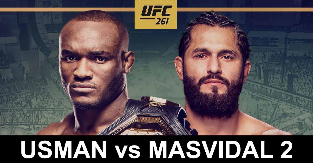 Kamaru Usman vs Jorge Masvidal 2 full fight video UFC 261 poster