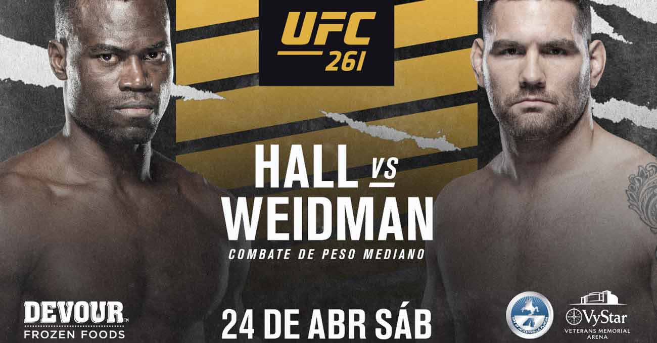 Chris Weidman vs Uriah Hall 2 full fight video UFC 261 poster