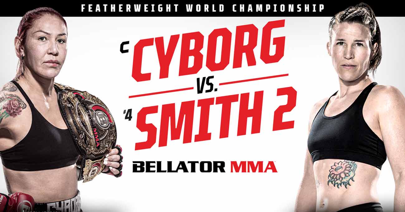 Cris Cyborg Justino vs Leslie Smith 2 full fight video Bellator 259 poster
