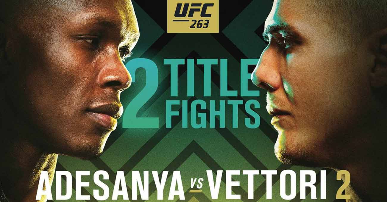 Israel Adesanya vs Marvin Vettori 2 full fight video UFC 263 poster