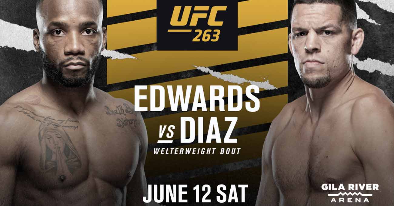 Leon Edwards vs Nate Diaz full fight video UFC 263 poster