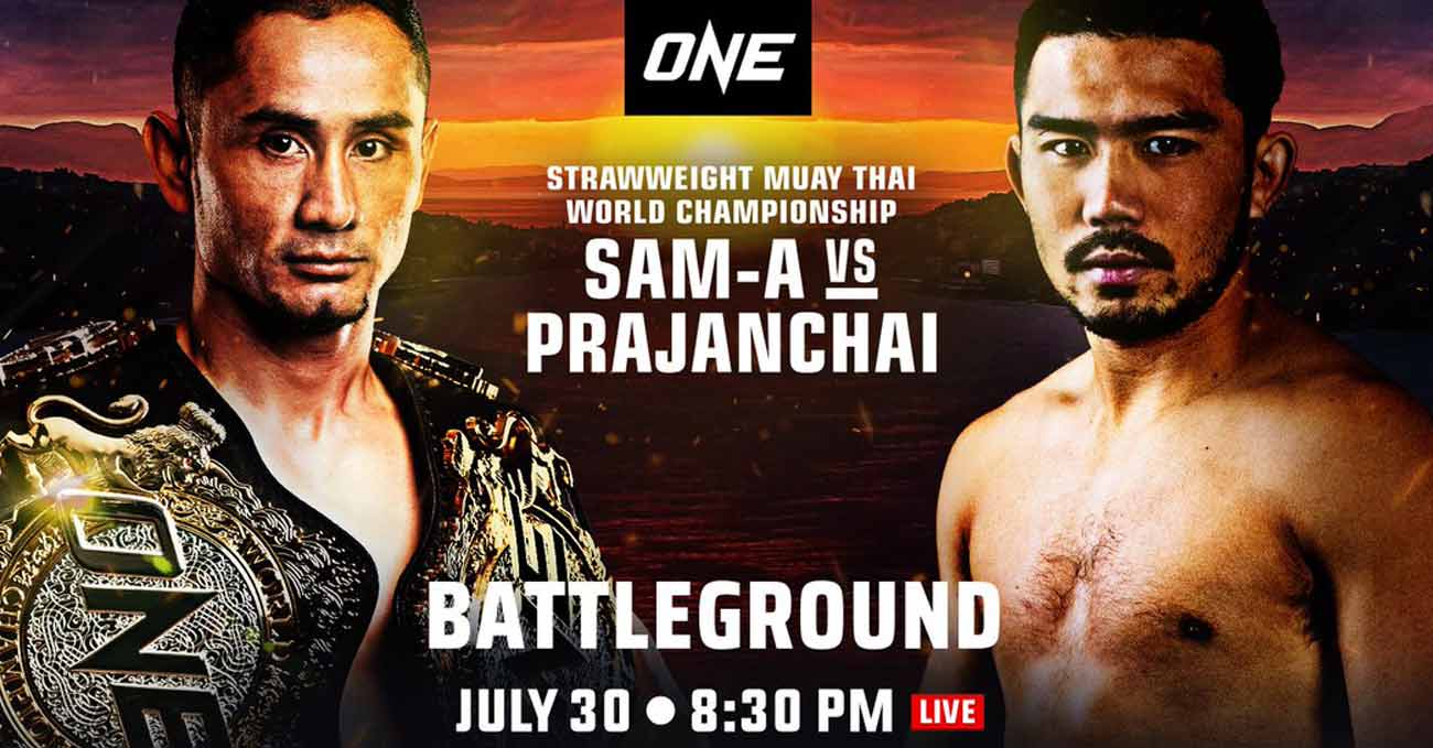 Sam-A Gaiyanghadao vs Prajanchai PK Saenchaimuaythaigym full fight video ONE Battleground poster