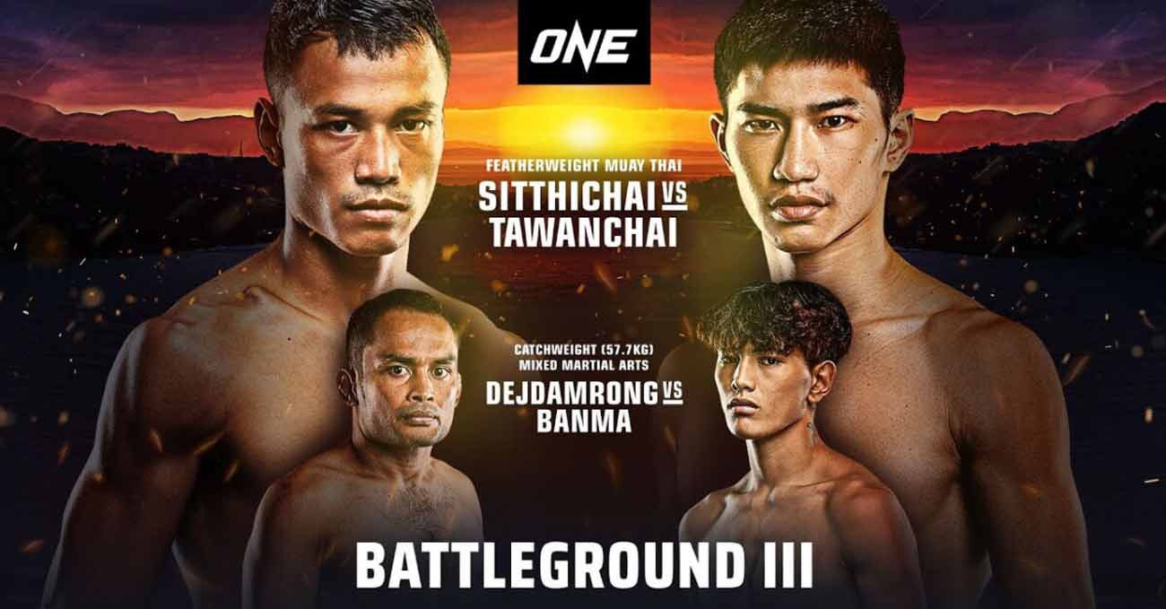 Sitthichai Sitsongpeenong vs Tawanchai PK Saenchaimuaythaigym full fight video ONE Battleground 3 poster