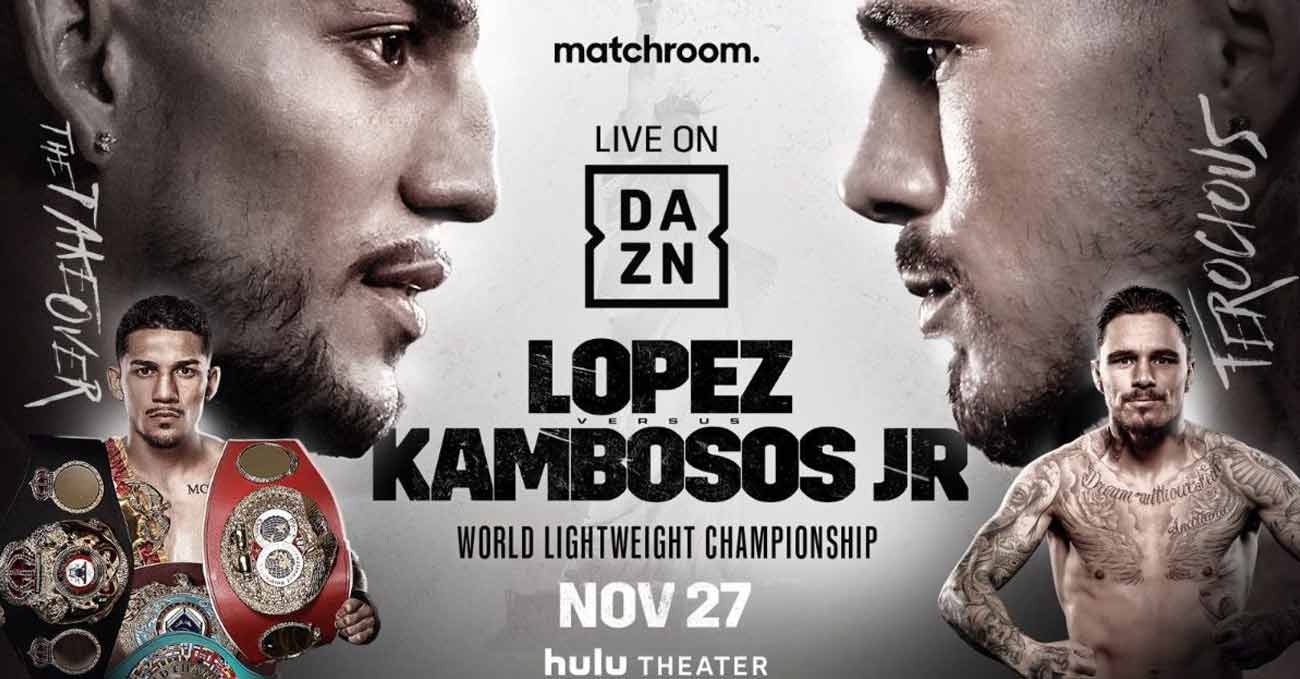 Teofimo Lopez vs George Kambosos Jnr full fight video poster2021-11-27