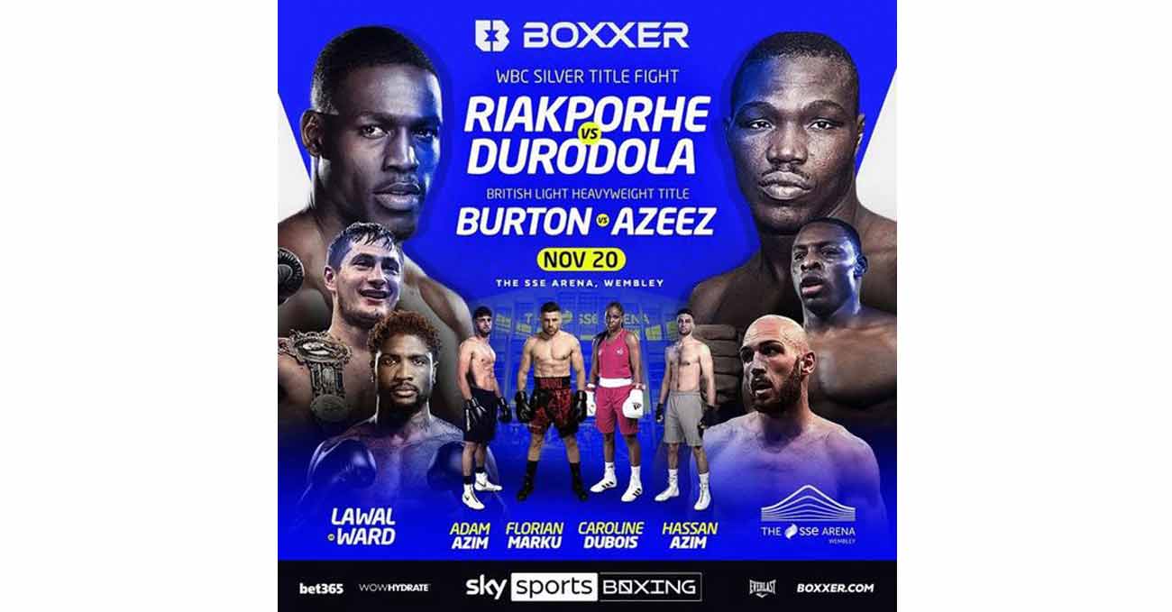 Richard Riakporhe vs Olanrewaju Durodola full fight video poster 2021-11-20