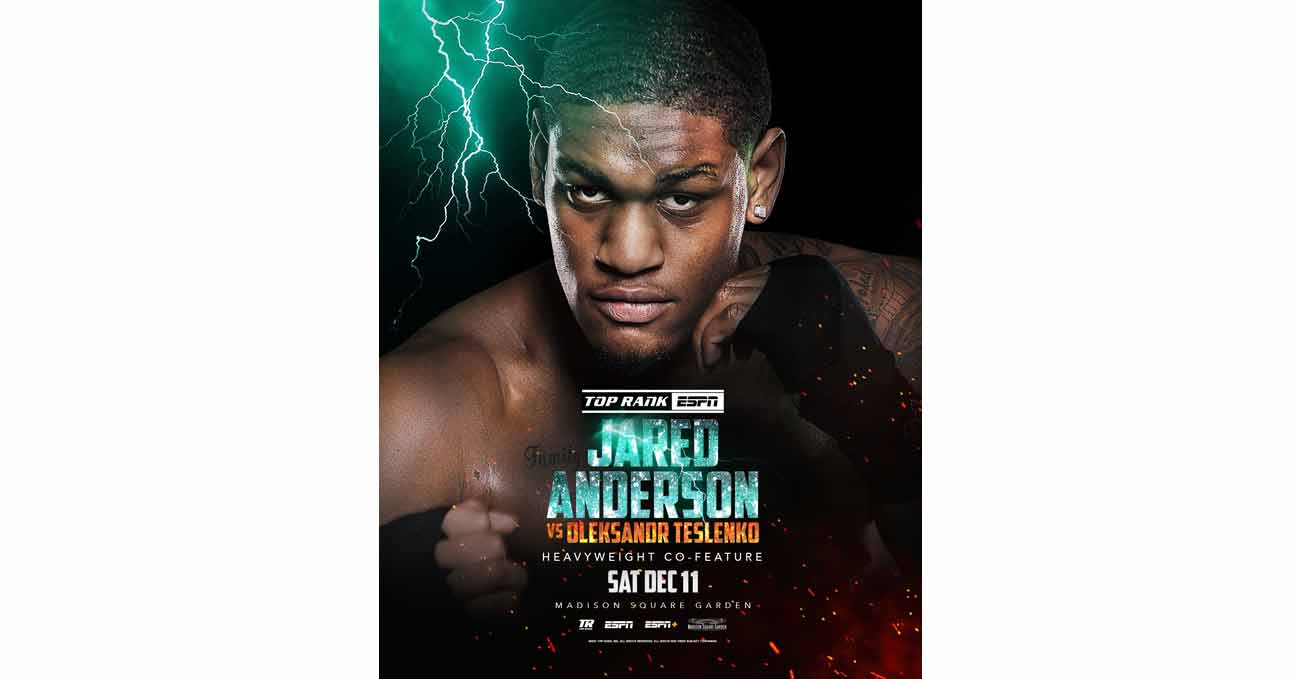 Jared Anderson vs Oleksandr Teslenko full fight video poster 2021-12-11