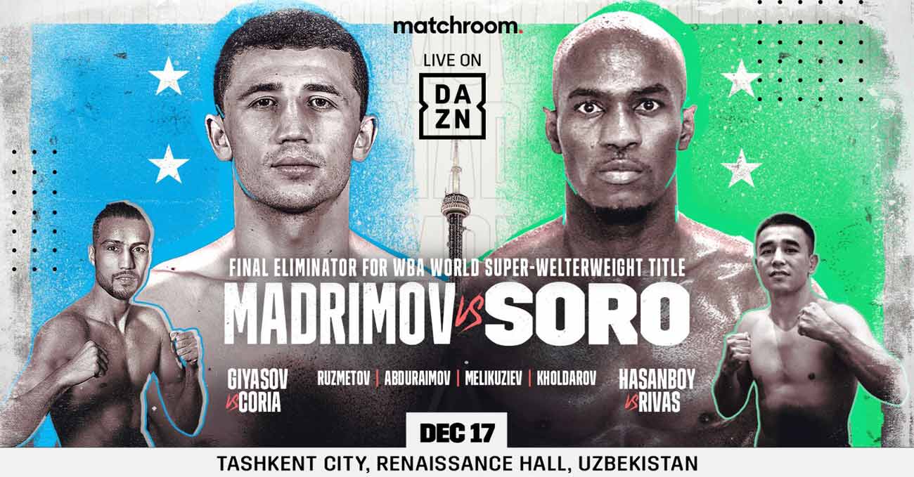 Israil Madrimov vs Michel Soro full fight video poster 2021-12-17