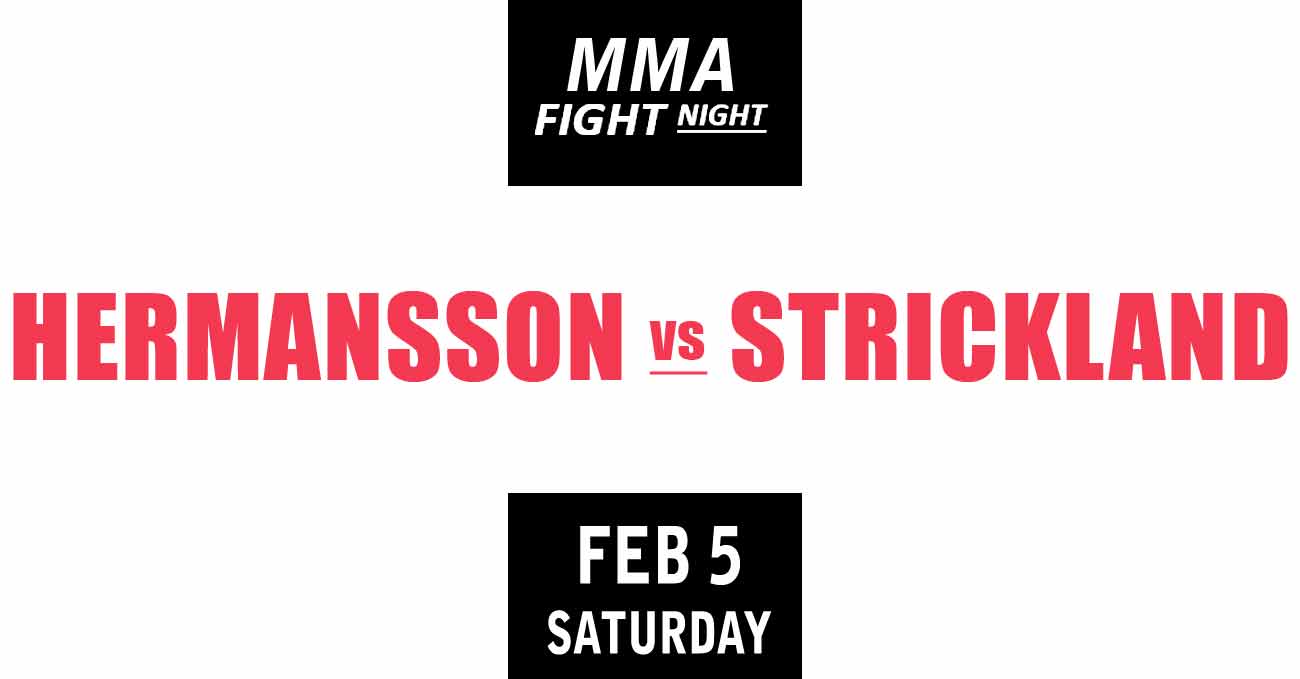Jack Hermansson vs Sean Strickland full fight video UFC Vegas 46 poster by ATBF