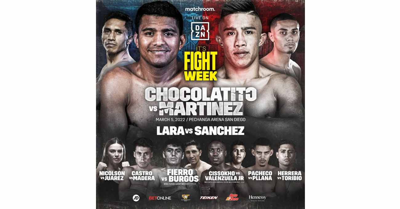 Mauricio Lara vs Emilio Sanchez full fight video poster 2022-03-05