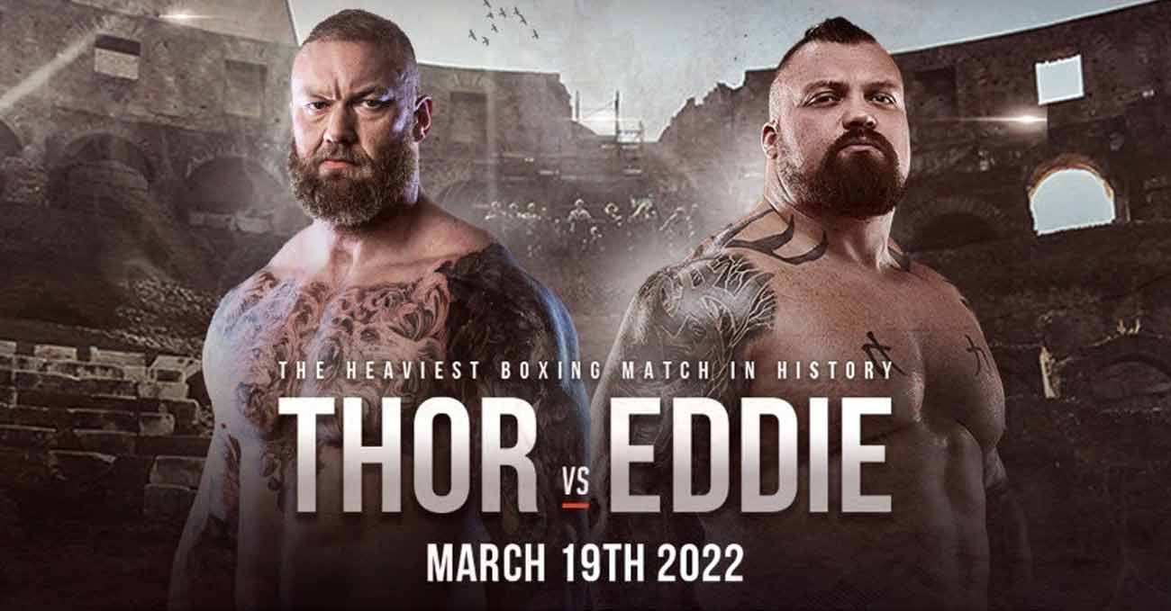 Hafthor Bjornsson vs Eddie Hall full fight video poster 2022-03-19
