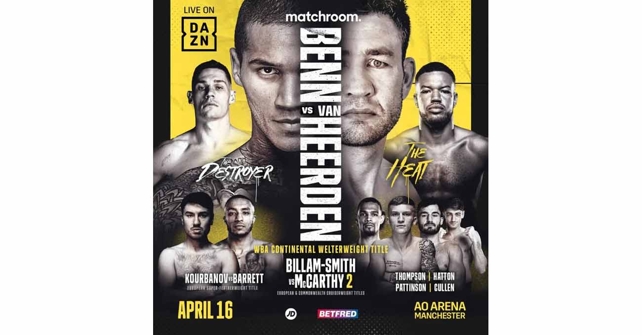 Conor Benn vs Chris van Heerden full fight video poster 2022-04-16