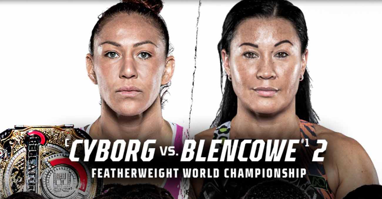 Cris Cyborg Justino vs Arlene Blencowe 2 full fight video Bellator 279 poster