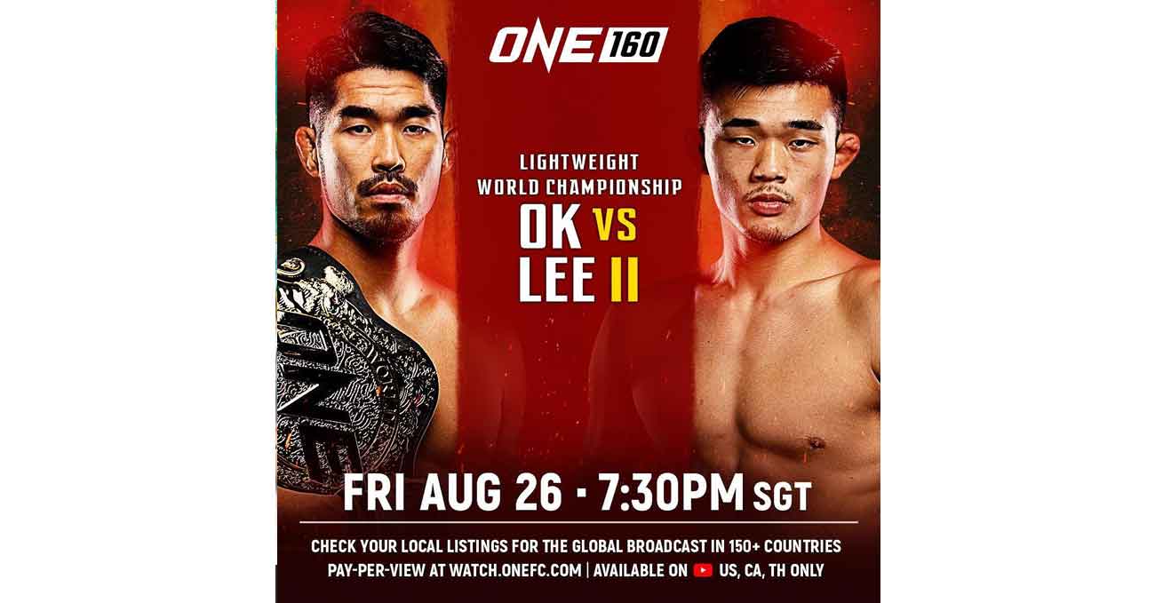 Rae Yoon Ok vs Christian Lee 2 full fight video ONE 160 poster