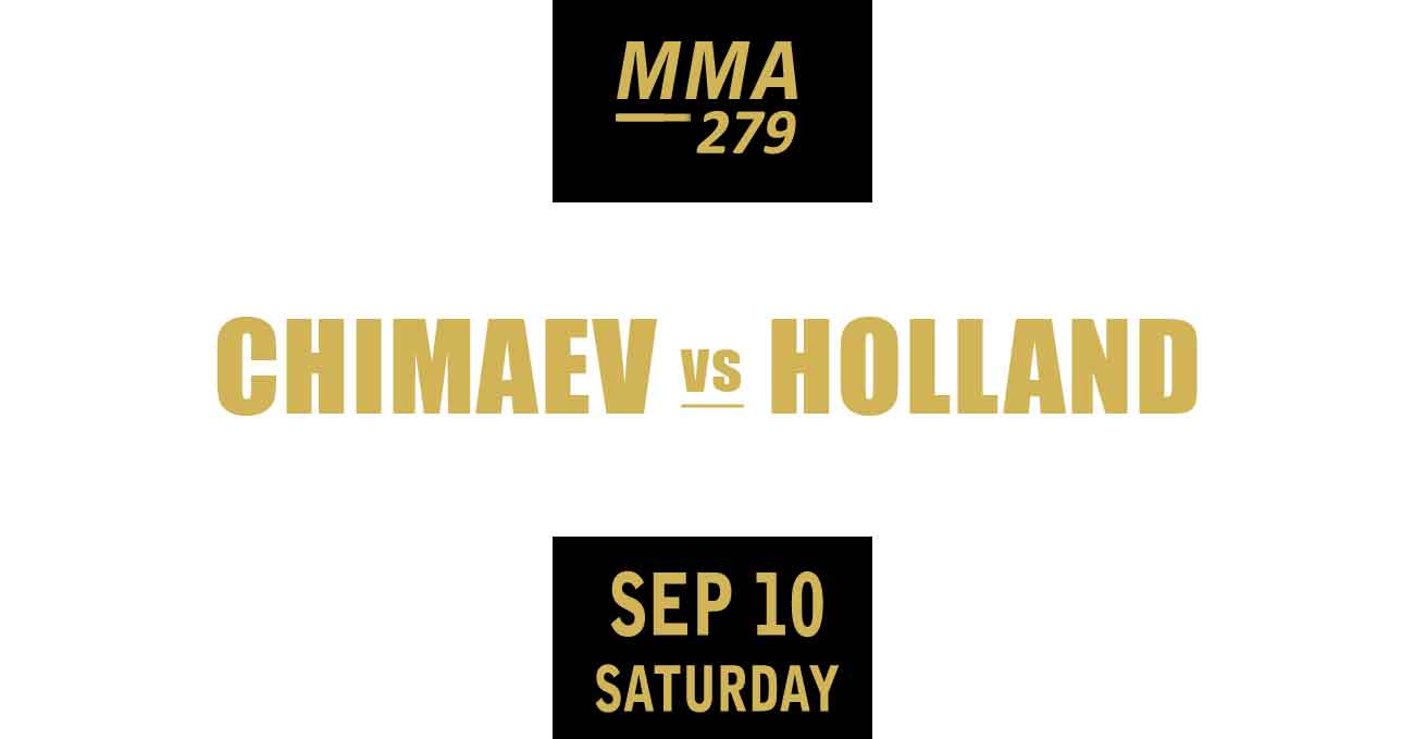 Khamzat Chimaev vs Kevin Holland full fight video UFC 279 poster by ATBF
