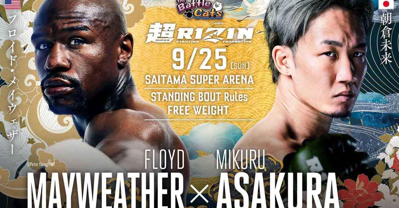 Floyd Mayweather Jr vs Mikuru Asakura full fight video poster 2022-09-25