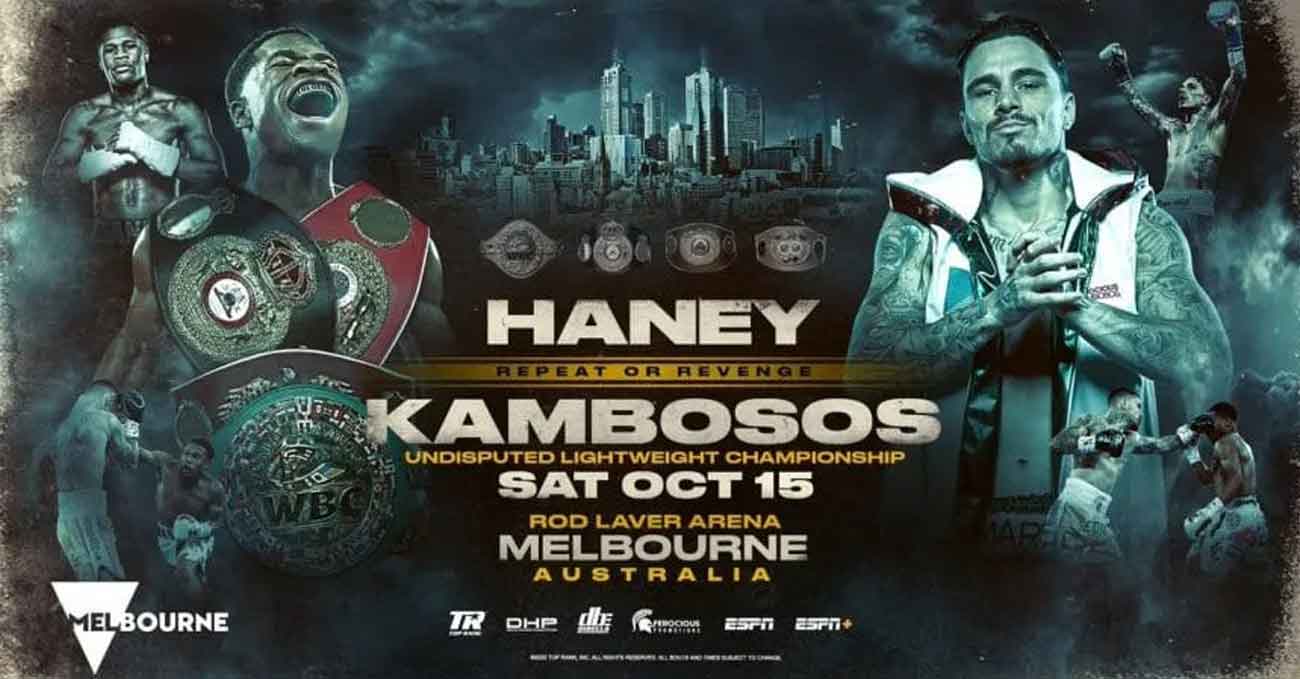 Devin Haney vs George Kambosos Jnr 2 full fight video poster 2022-10-16