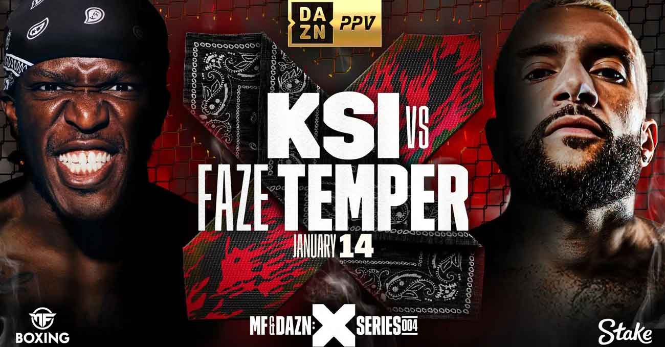 KSI vs FaZe Temperrr full fight video poster 2023-01-14