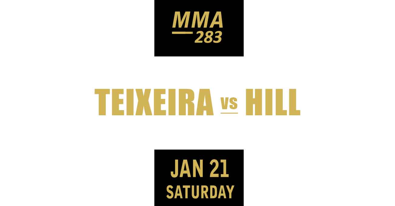 Glover Teixeira vs Jamahal Hill full fight video UFC 283 poster by ATBF