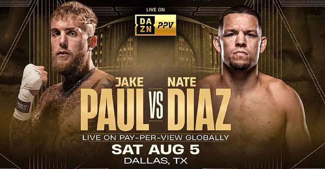 Jake Paul vs Nate Diaz full fight video poster 2023-08-05