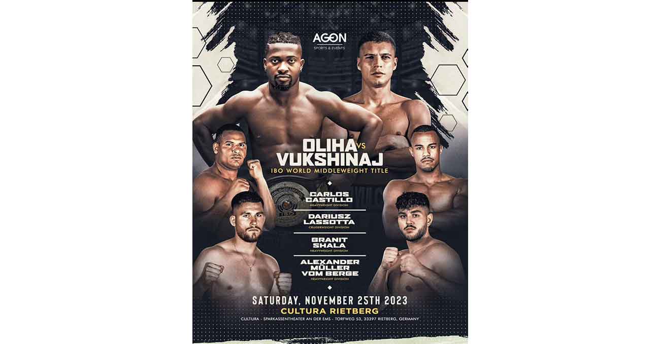 Etinosa Oliha vs Faton Vukshinaj full fight video poster 2023-11-25