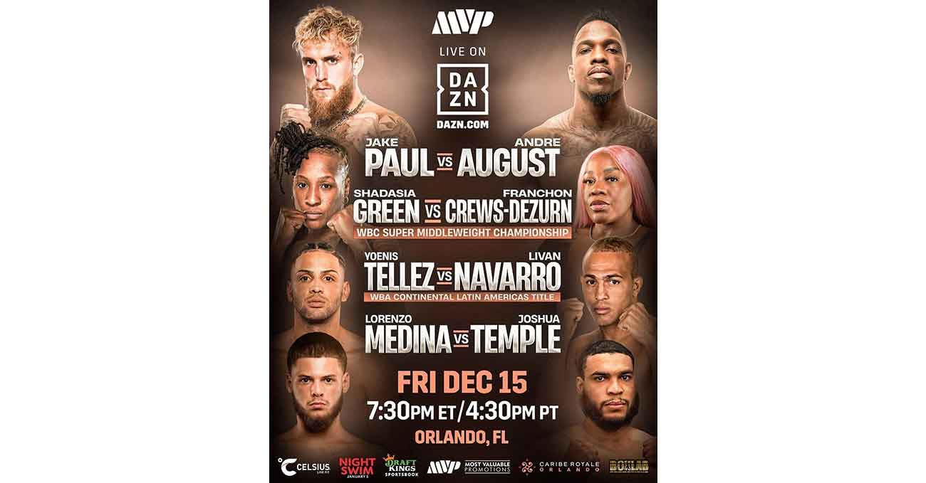 Jake Paul vs Andre August full fight video poster 2023-12-15