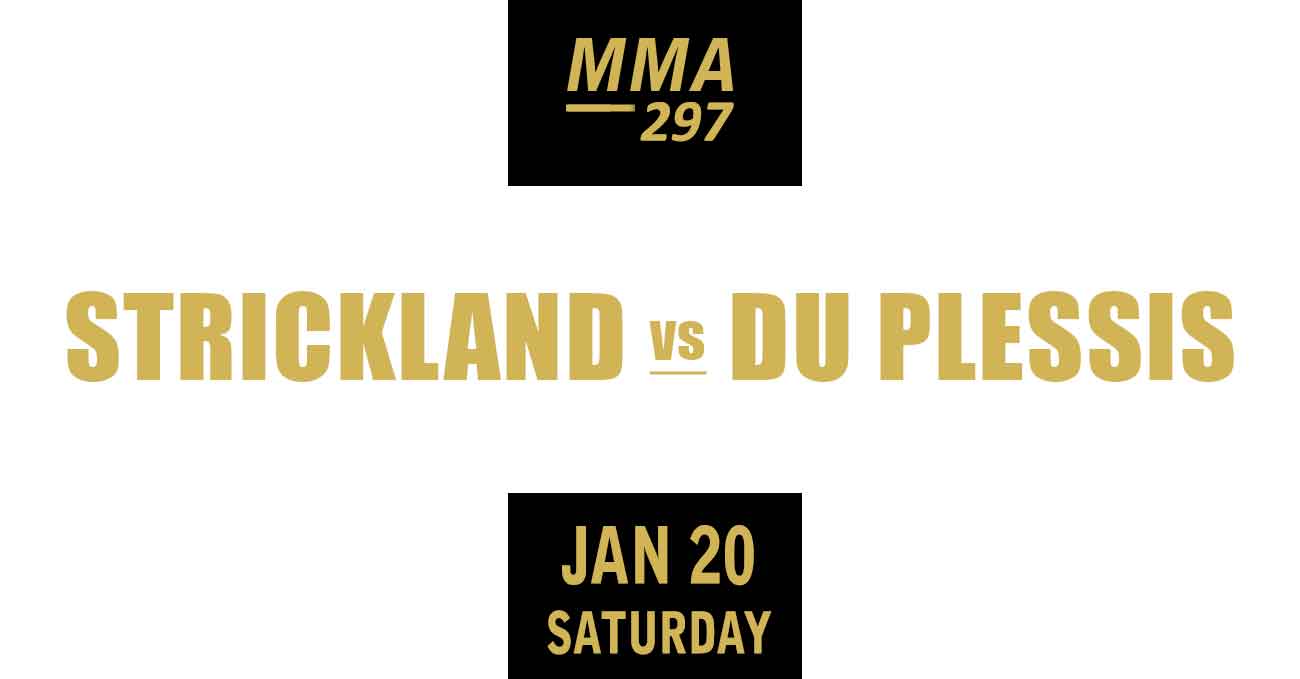 Sean Strickland vs Dricus Du Plessis full fight video UFC 297 poster by ATBF