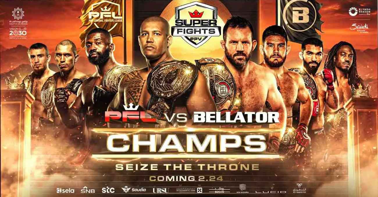 Ryan Bader vs Renan Ferreira full fight video PFL vs Bellator CHAMPS poster