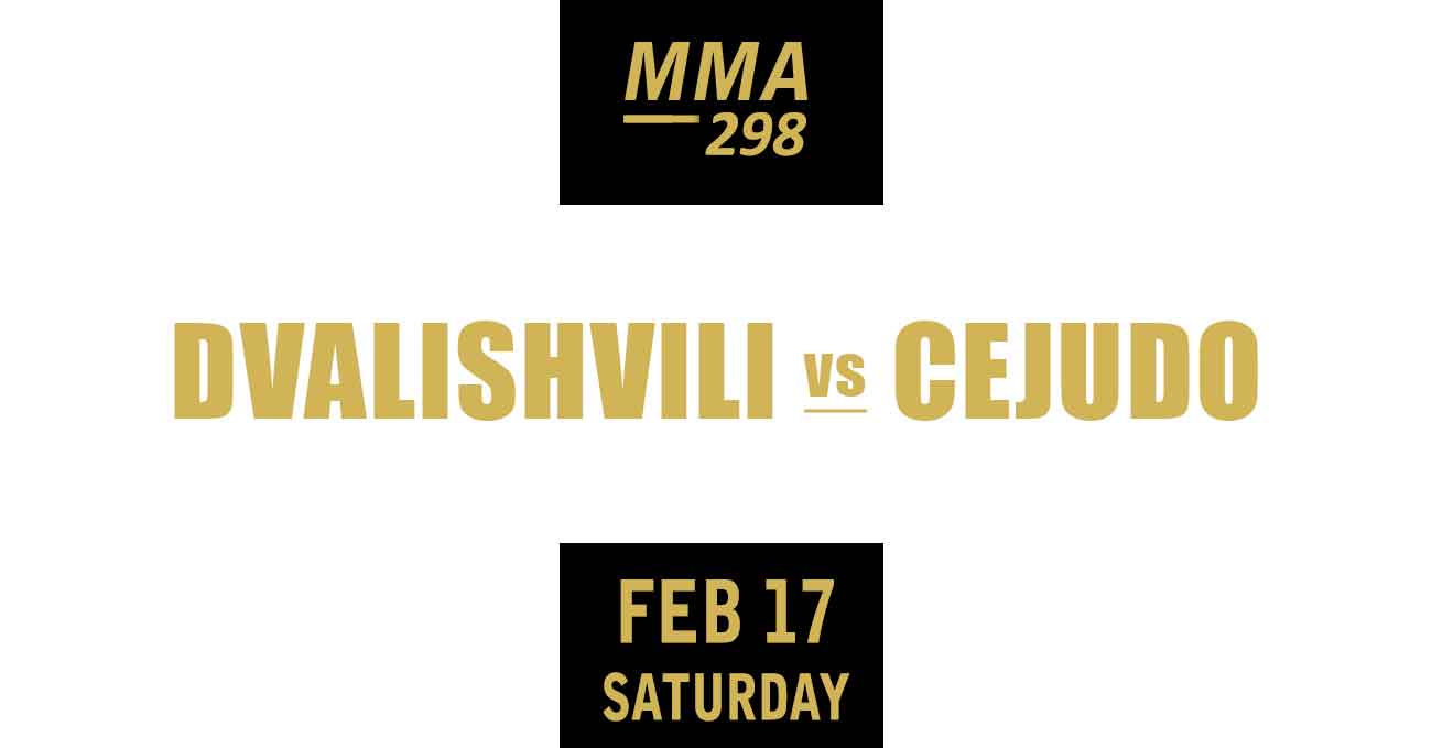 Merab Dvalishvili vs Henry Cejudo full fight video UFC 298 poster by ATBF