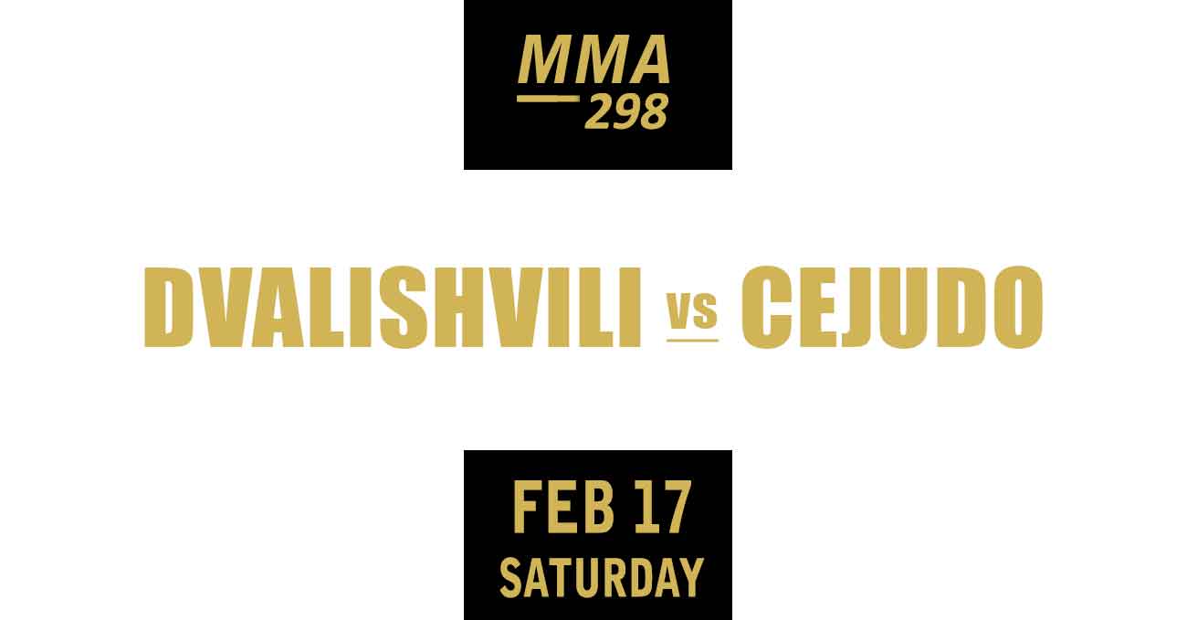 Merab Dvalishvili vs Henry Cejudo full fight video UFC 298 poster by ATBF