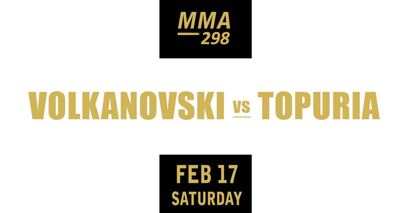 Alexander Volkanovski vs Ilia Topuria full fight video UFC 298 poster by ATBF