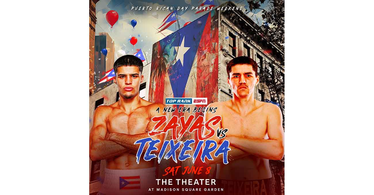Xander Zayas vs Patrick Teixeira full fight video poster 2024-06-08