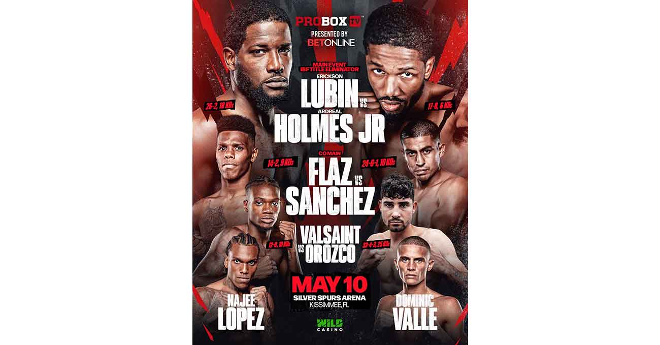 Erickson Lubin vs Ardreal Holmes Jr full fight video poster 2025-05-10
