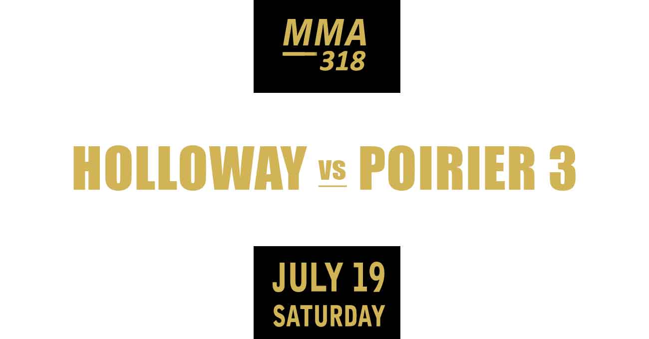 Max Holloway vs Dustin Poirier 3 full fight video UFC 318 poster by ATBF