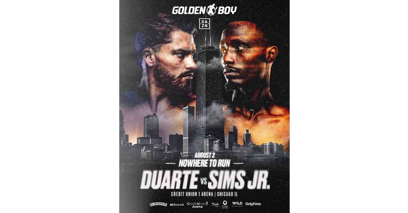 Oscar Duarte Jurado vs Kenneth Sims Jr full fight video poster 2025-08-02
