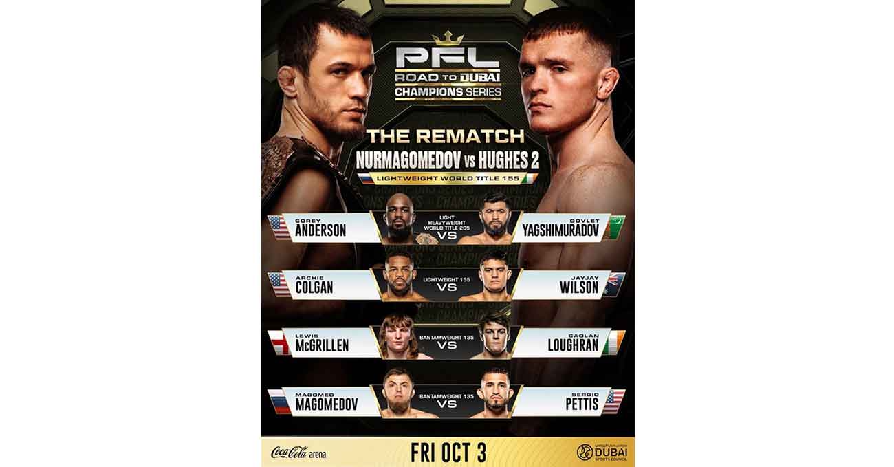 Usman Nurmagomedov vs Paul Hughes 2 full fight video PFL Champions Series 3 poster