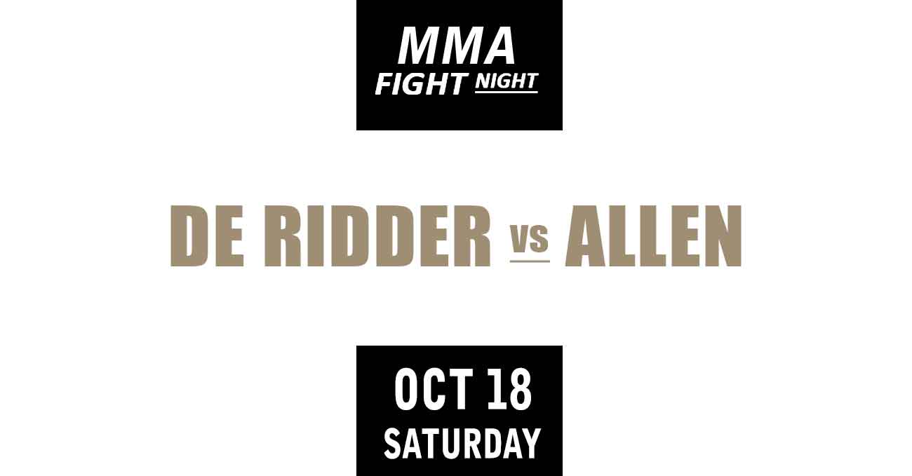 Reinier de Ridder vs Brendan Allen full fight video UFC Fight Night 262 poster by ATBF