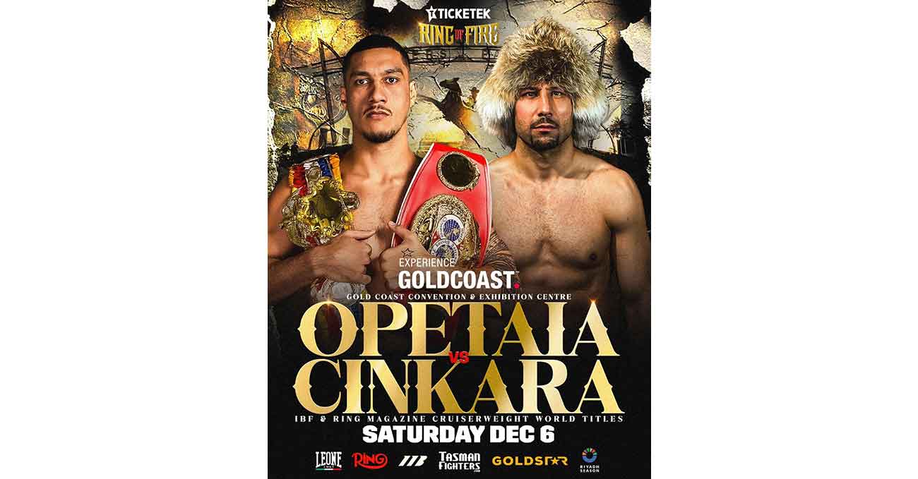 Jai Opetaia vs Huseyin Cinkara full fight video poster 2025-12-06