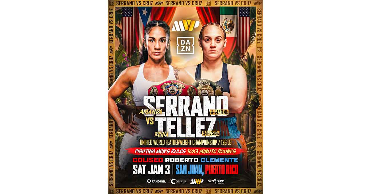 Amanda Serrano vs Reina Tellez full fight video poster 2026-01-03