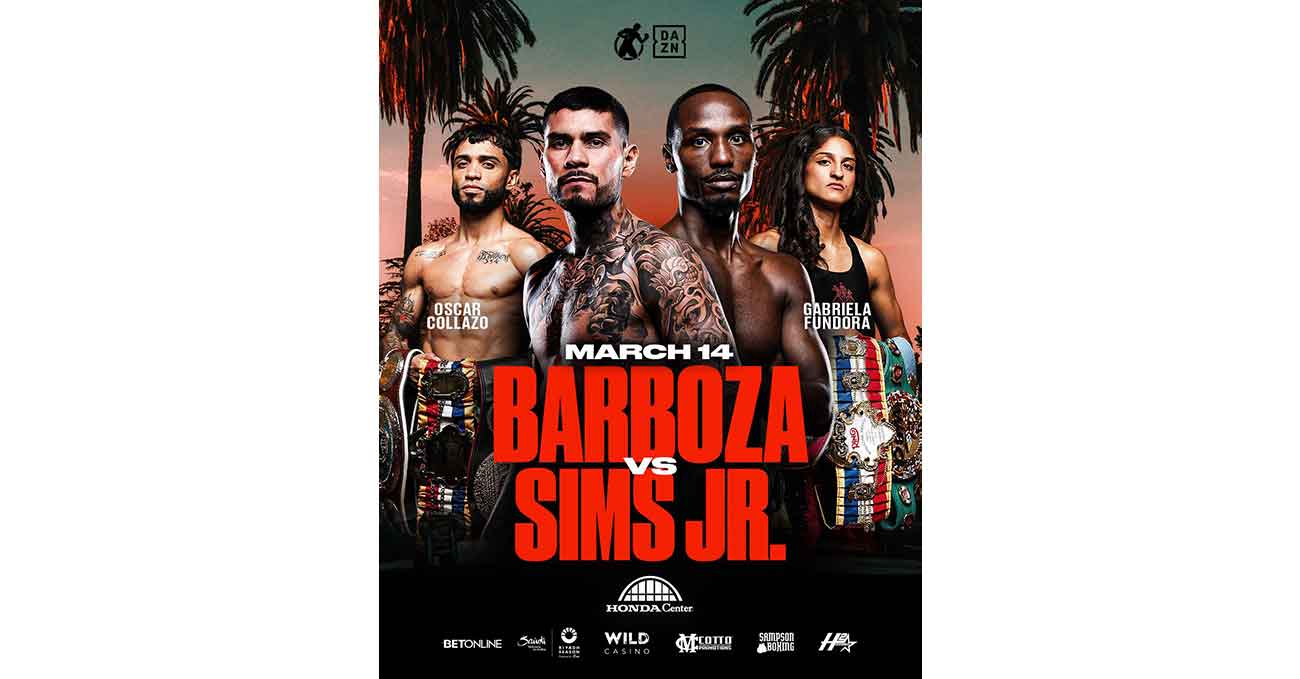 Arnold Barboza Jr vs Kenneth Sims Jr full fight video poster 2026-03-14