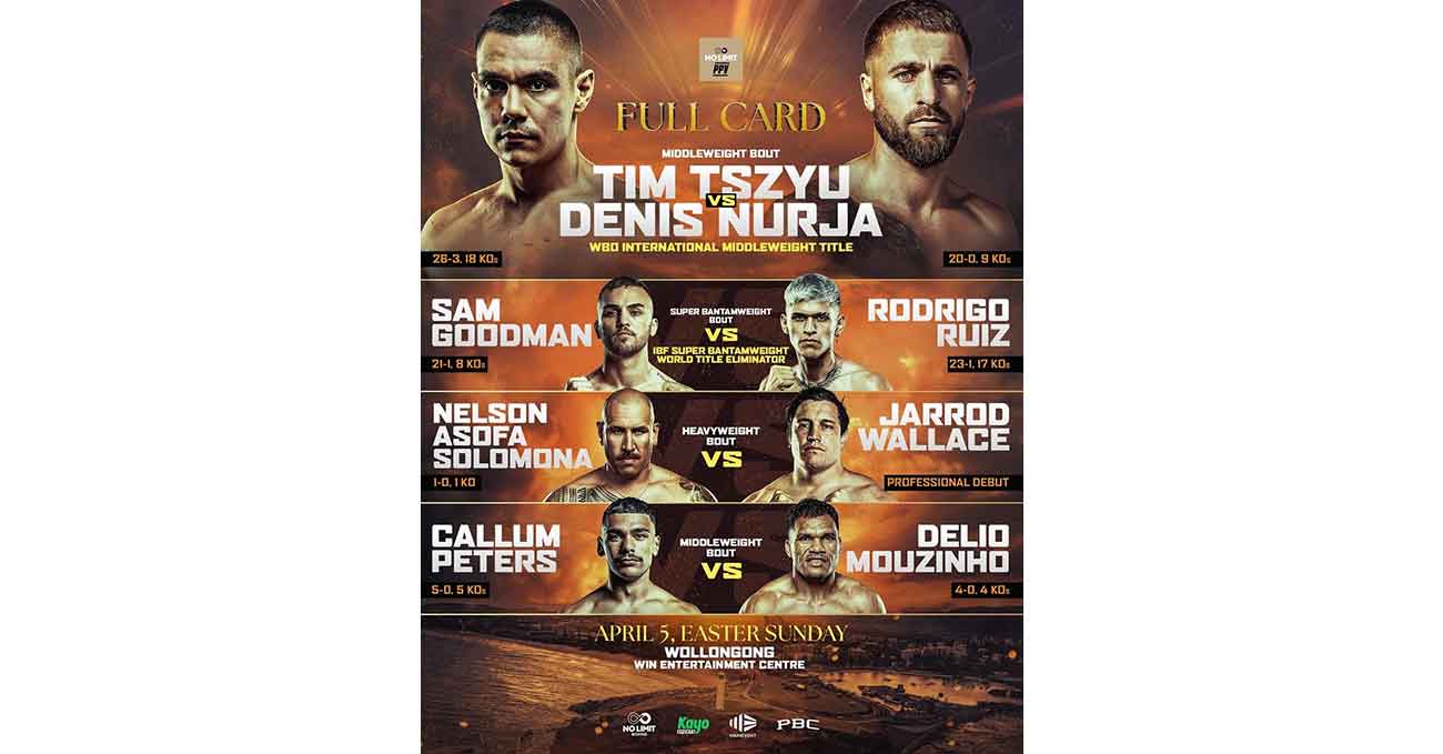 Tim Tszyu vs Denis Nurja full fight video poster 2026-04-05